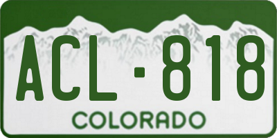 CO license plate ACL818