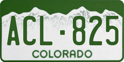 CO license plate ACL825