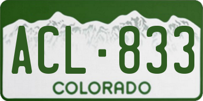CO license plate ACL833