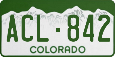 CO license plate ACL842