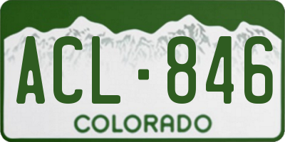 CO license plate ACL846