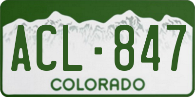 CO license plate ACL847