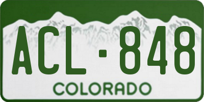 CO license plate ACL848