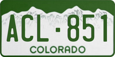 CO license plate ACL851