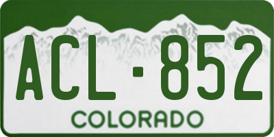 CO license plate ACL852