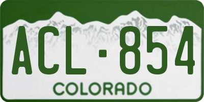 CO license plate ACL854