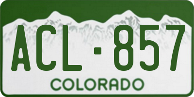 CO license plate ACL857