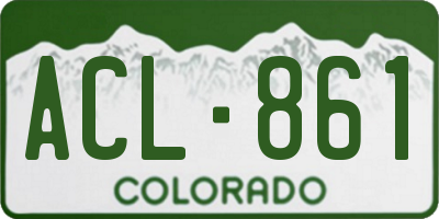 CO license plate ACL861
