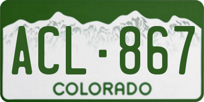 CO license plate ACL867