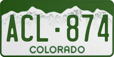 CO license plate ACL874