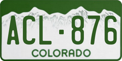 CO license plate ACL876
