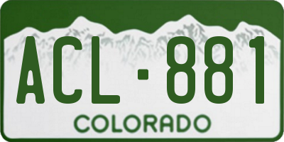 CO license plate ACL881
