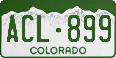 CO license plate ACL899