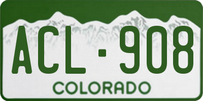 CO license plate ACL908