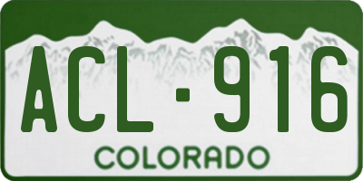 CO license plate ACL916