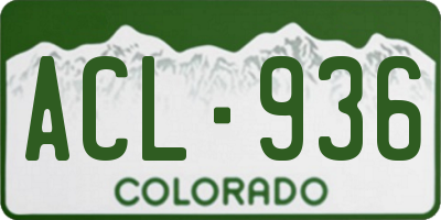 CO license plate ACL936