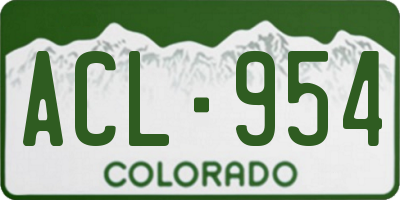 CO license plate ACL954