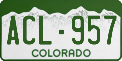 CO license plate ACL957