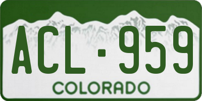 CO license plate ACL959
