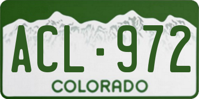 CO license plate ACL972