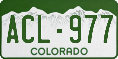 CO license plate ACL977