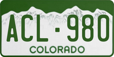 CO license plate ACL980