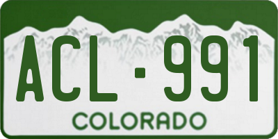 CO license plate ACL991