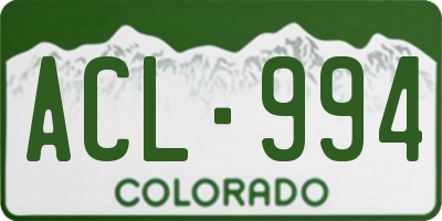 CO license plate ACL994