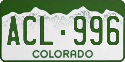 CO license plate ACL996