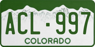 CO license plate ACL997
