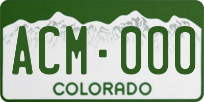 CO license plate ACM000