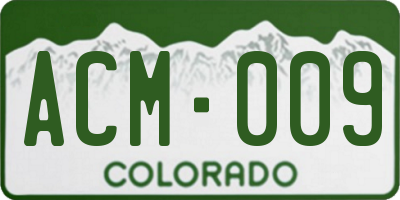 CO license plate ACM009