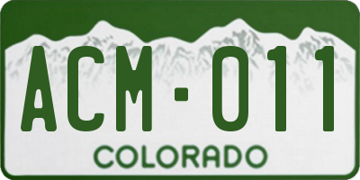 CO license plate ACM011