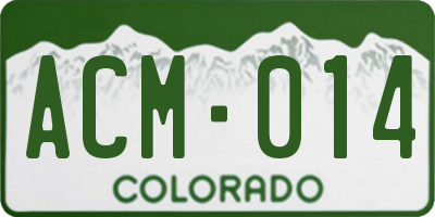 CO license plate ACM014