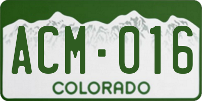 CO license plate ACM016