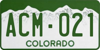 CO license plate ACM021