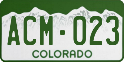 CO license plate ACM023