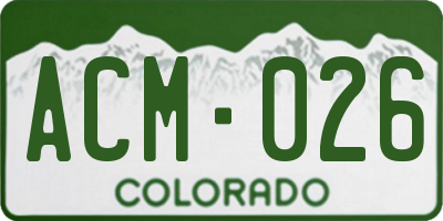 CO license plate ACM026