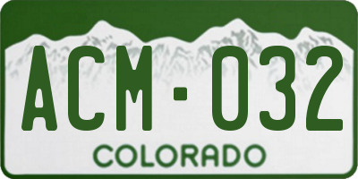 CO license plate ACM032