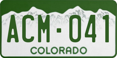 CO license plate ACM041