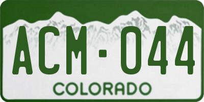 CO license plate ACM044