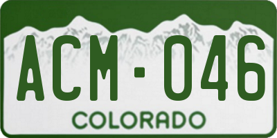 CO license plate ACM046