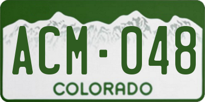 CO license plate ACM048