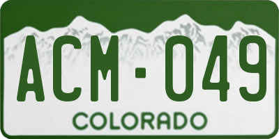 CO license plate ACM049