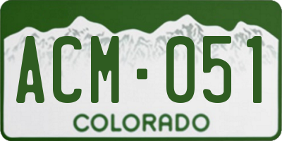 CO license plate ACM051