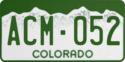 CO license plate ACM052