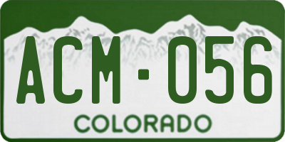 CO license plate ACM056