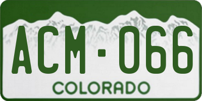 CO license plate ACM066