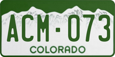 CO license plate ACM073
