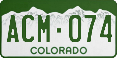 CO license plate ACM074